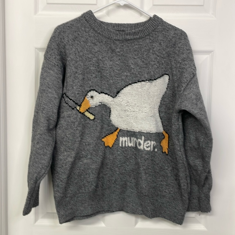 Aelfric Eden Murder Goose Sweater Grey Mens Medium